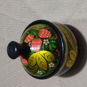 Hand Painted Lacquered Wooden Trinket Box
